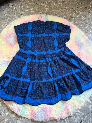 Vestido Zara Azul Bordado