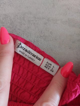 Top Stradivarius rosa elasticizzato taglia L