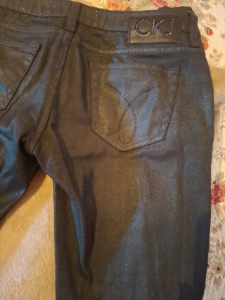 Pantalón Calvin Klein Negro Brillo T 28 USA