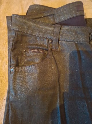 Pantalón Calvin Klein Negro Brillo T 28 USA
