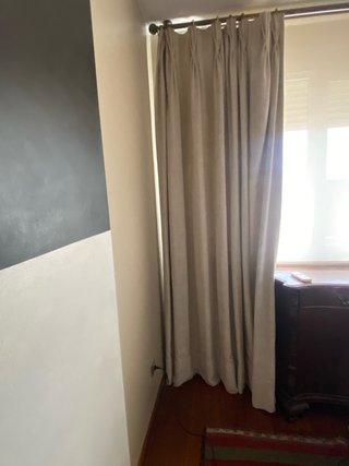 Cortinas beige de tela