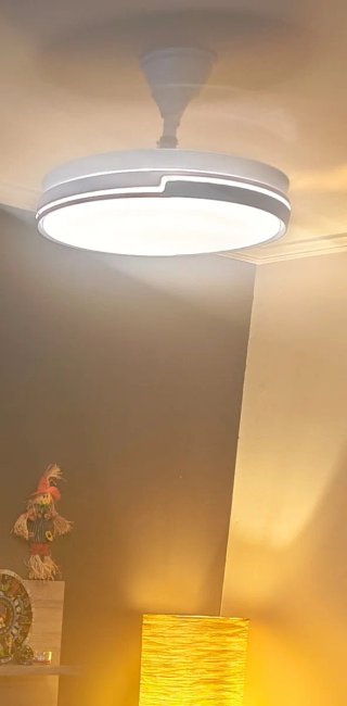 Ventilador Techo LED Blanco y Gris