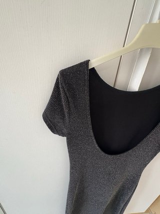 Vestido negro plateado