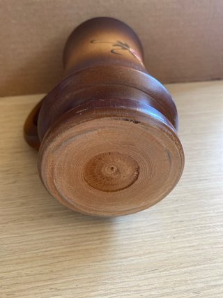 Boccale vintage in legno dipinto a mano
