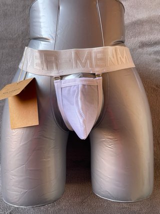 Pack Tanga y Slip Malla Blanca Hombre