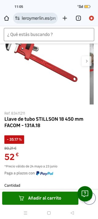 Llave Stilson Facom 18 Drop Forged