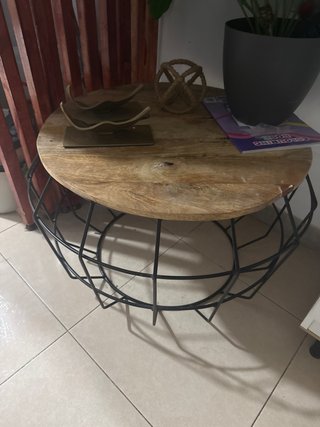 Mesa de centro madera y metal