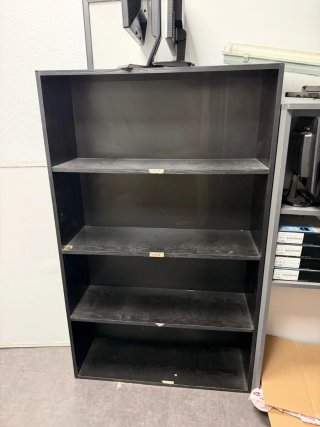 Mueble de oficina negro 4 estantes