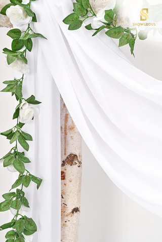 Cortinas Gasa Boda Blancas