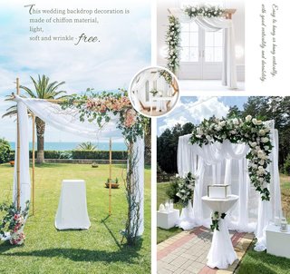 Cortinas Gasa Boda Blancas