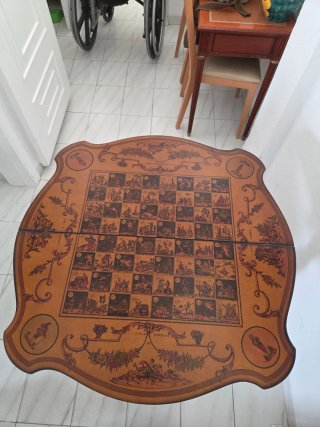 Mesa auxiliar madera con cajón abatible
