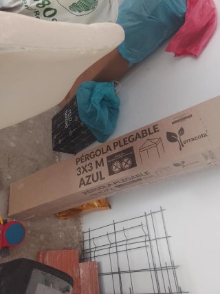 Pérgola Plegable Terracota 3x3 M Azul