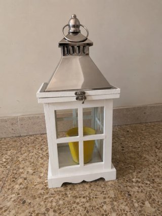 Farolillo blanco y plateado