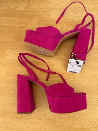 Zapatos tacón plataforma fucsia