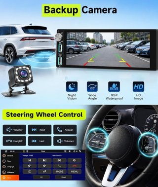 Radio 1 DIN 6.86 DAB+ CarPlay Android Auto
