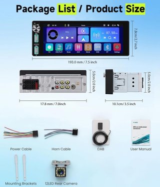Radio 1 DIN 6.86 DAB+ CarPlay Android Auto