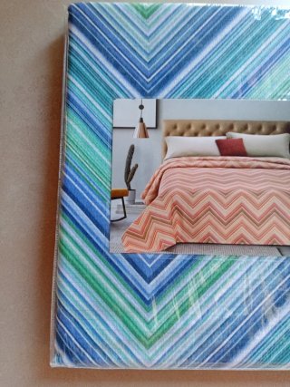 Copriletto singolo cotone azzurro e blu