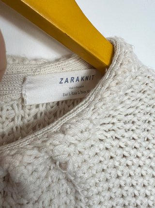 Jersey Zara Lana Crema Encaje
