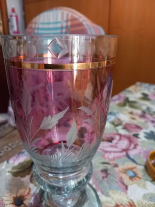 Calice Cristallo Bohemia Cavalli Incisi