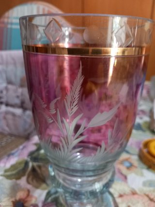 Calice Cristallo Bohemia Cavalli Incisi
