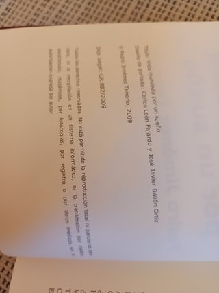 Libro.Vida inundada por un sueño. Jiménez Tenorio