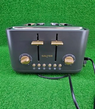 Tostadora Salter Pebble 4 Rebanadas Negra