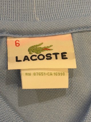 Polo Lacoste Celeste Talla XL (Talla 6)