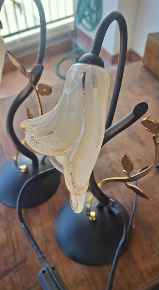 Coppia abat jour design floreale