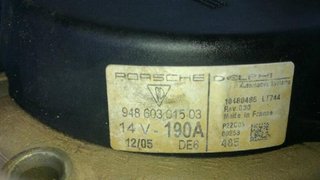Porsche 94860301503 alternador cayenne (typ 255611