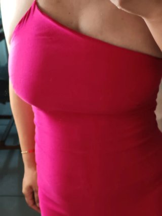 Abito monospalla Vesper fucsia taglia XS