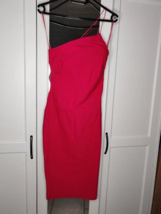 Abito monospalla Vesper fucsia taglia XS