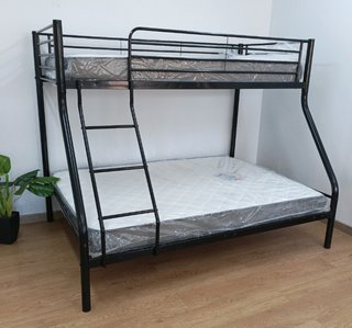¡Litera Matrimonial negra + 2 Colchones. ¡OFERTA!