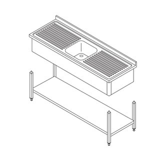 Tavolo per Lavastoviglie - 120 x 60cm - con Lavell