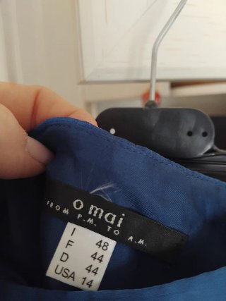 Abito cerimonia corto blu con coprispalle