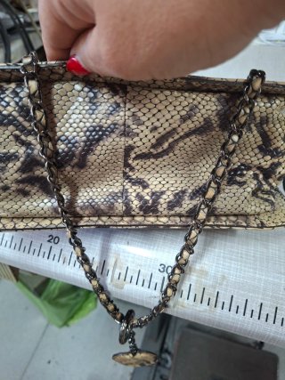 Borsa Toscana Pelle Effetto Pitone Beige e nero