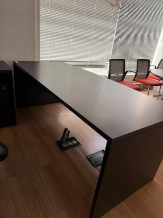Escritorio oficina negro madera grande