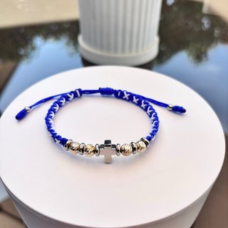 Pulsera Cruz Plata ley 925 y Acero Inoxidable