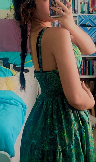 Vestido verde estampado talla única