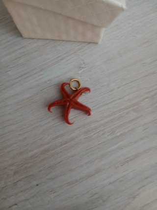 Ciondolo corallo rosso a forma di stella marina