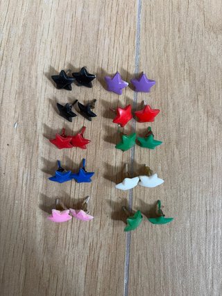 Pendientes de estrella de colores