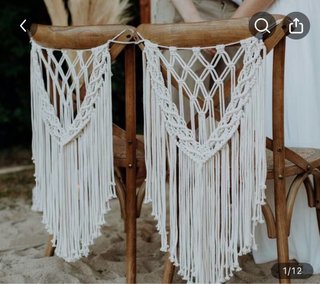 Decoración Boho Macramé Sillas hogar o Boda