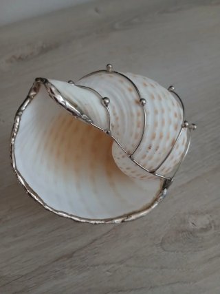 Conchiglia decorata con filo metallico