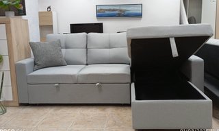 Sofá Cama PAU. Arcón + Chaiselong. Cómodo. OFERTA!