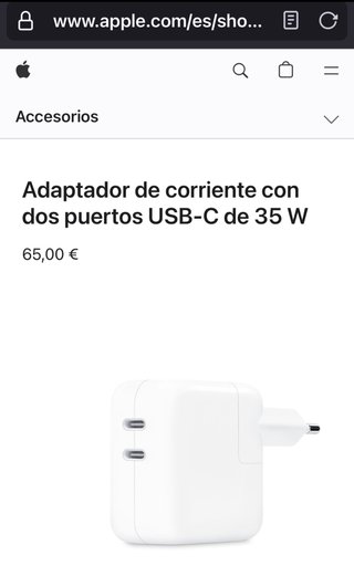 Cargador Apple MacBook 35w