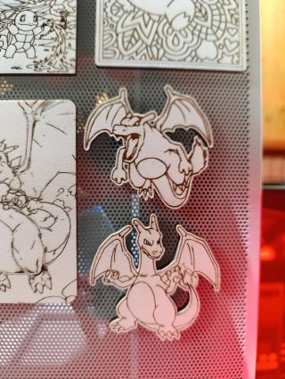 Set 8 Calamite Pokemon Legno incise a laser