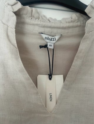 Vestido  Lino Beige Talla XS