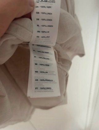 Vestido  Lino Beige Talla XS