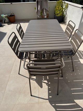 Mesa y 6 Sillas Terraza Metal