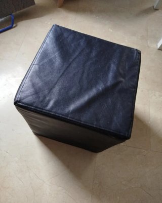 Puff Polipiel Negro Ikea