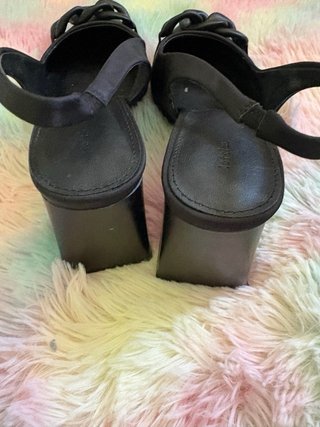Zapatos Slingback Lefties Negros Cadena